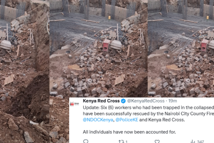 Six Construction Workers Rescued After Partial Building Collapse in Nairobi CBD
